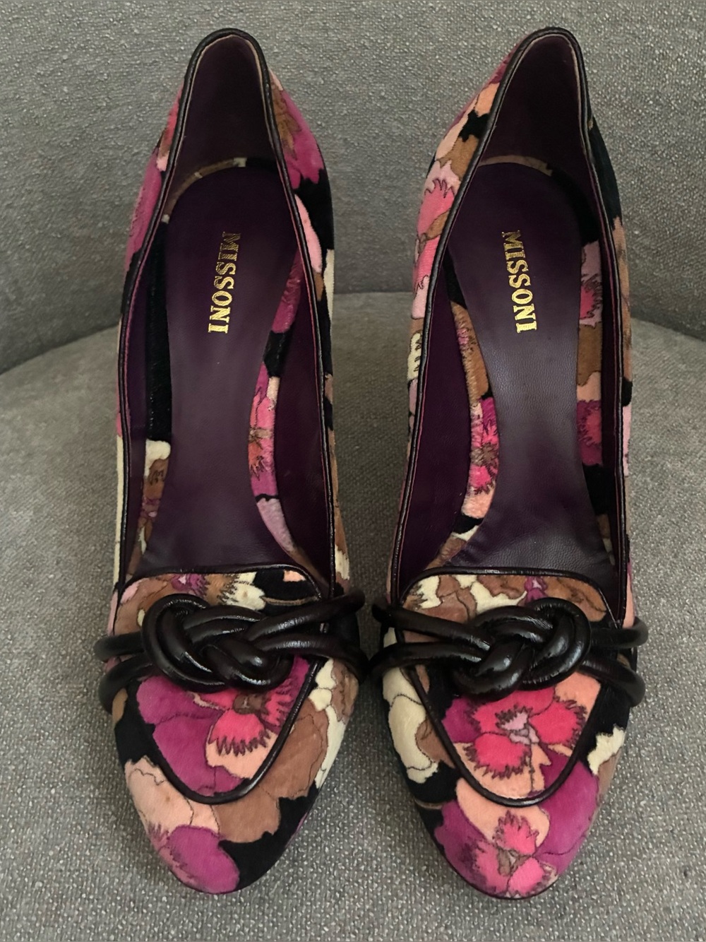 Missoni Velvet Floral Pumps, Size 40